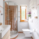 Modern bathroom with toilet accessories