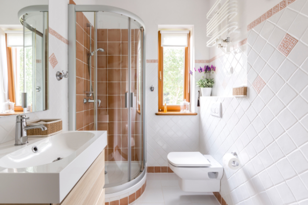 Modern bathroom with toilet accessories